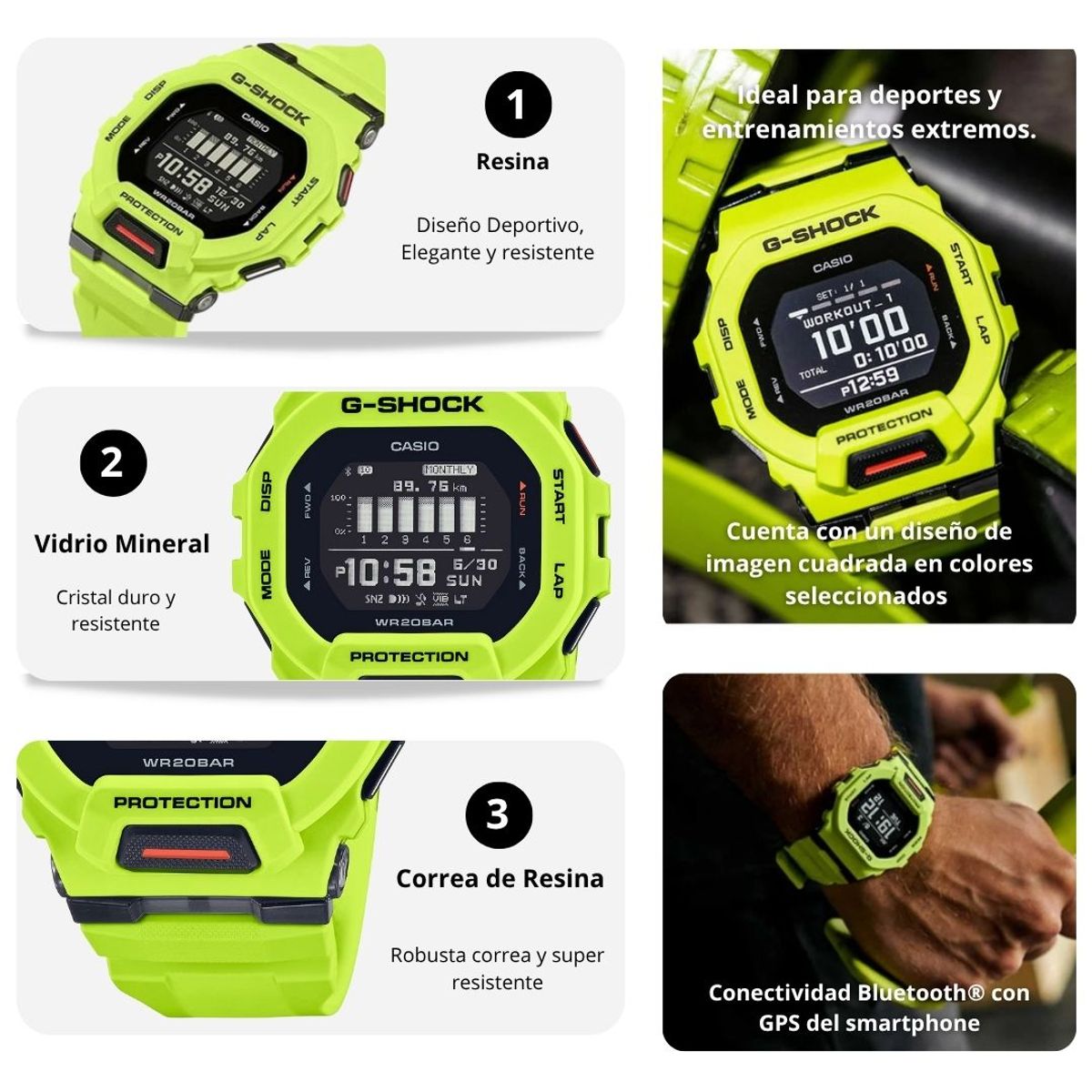 G-SHOCK - Reloj Casio G-SHOCK GBD-200-9D Diseño Deportivo