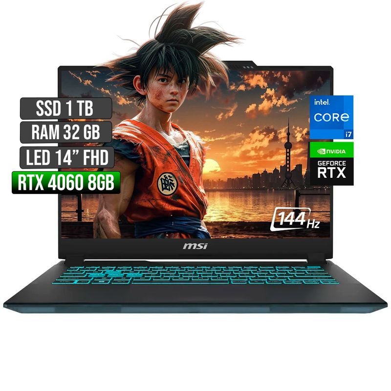 MSI - MSI CYBORG INTEL CORE I7-13620H RTX 4060 8GB SSD 1TB RAM 32GB LED 14" FHD 144Hz
