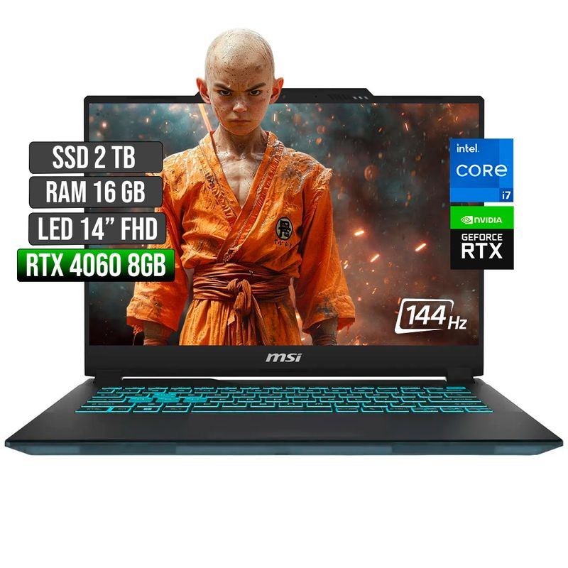 MSI - MSI CYBORG INTEL CORE I7-13620H RTX 4060 8GB SSD 2TB RAM 16GB LED 14" FHD 144Hz