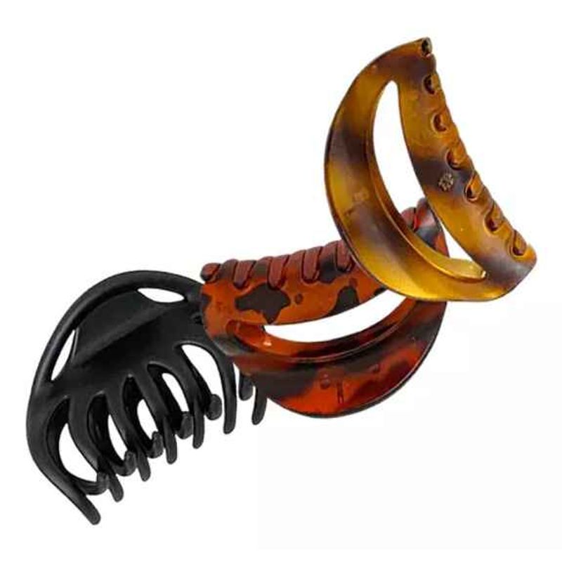 GENERICO - Kit X3 Ganchos Caimán Sujetador Pinza Cabello Peinados 10cm