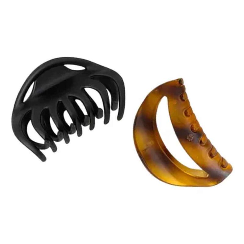 GENERICO - Kit X2 Ganchos Caimán Sujetador Pinza Cabello Peinados 10cm