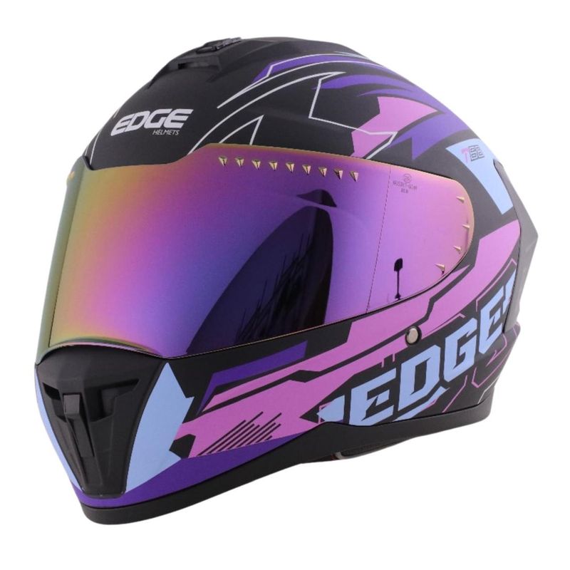 EDGE HELMETS - Casco Edge Integral Extreme T68 Morado Certificado DOT - ECE - L