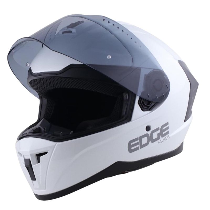 EDGE HELMETS - Casco Edge Integral Extreme Solido Blanco Brillante Certificado DOT - ECE - M