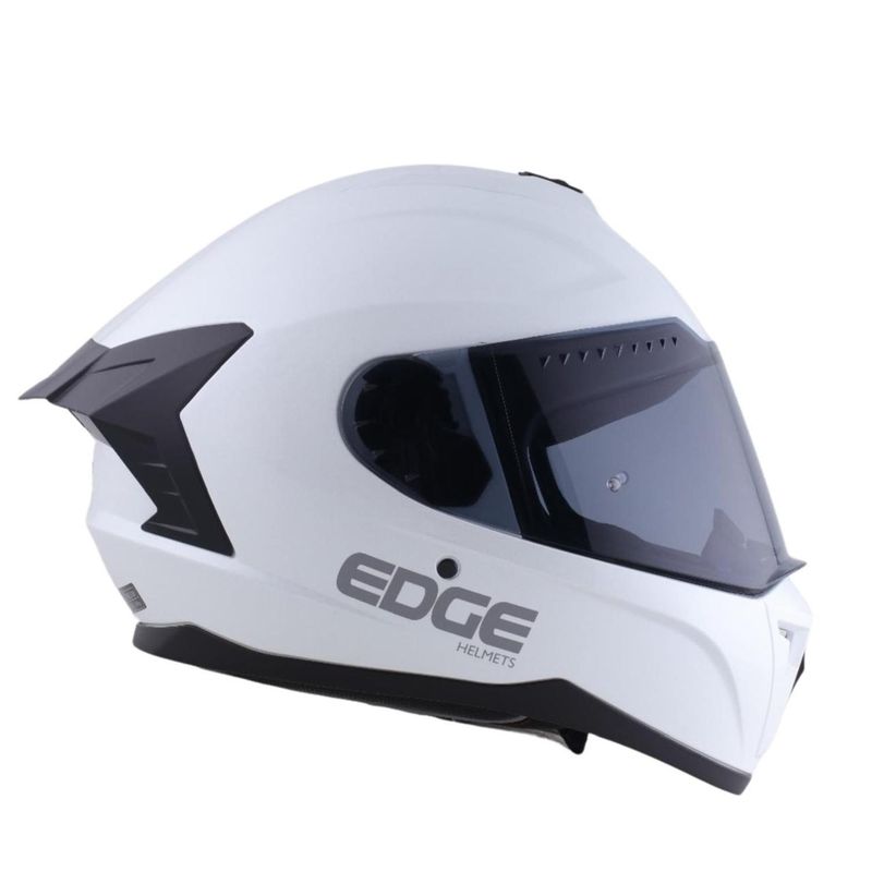 EDGE HELMETS - Casco Edge Integral Extreme Solido Blanco Brillante Certificado DOT - ECE - M