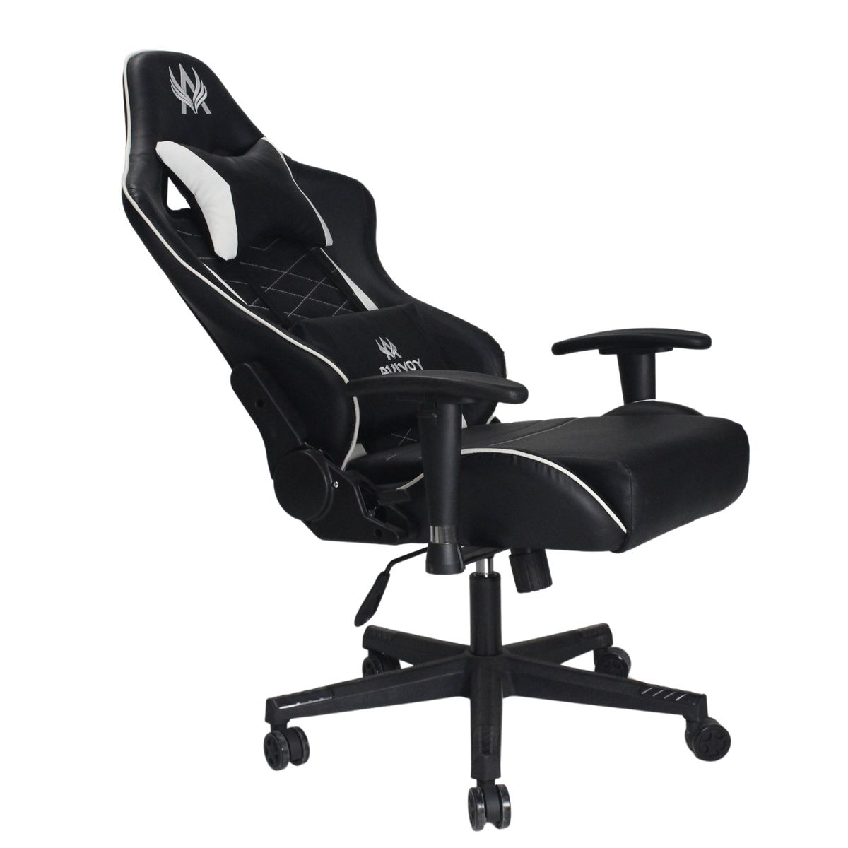 AKIVOY - Silla Gamer Nova Reclinable Giratoria Color  Blanco Negro