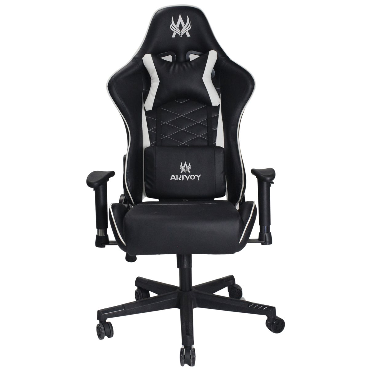 AKIVOY - Silla Gamer Nova Reclinable Giratoria Color  Blanco Negro