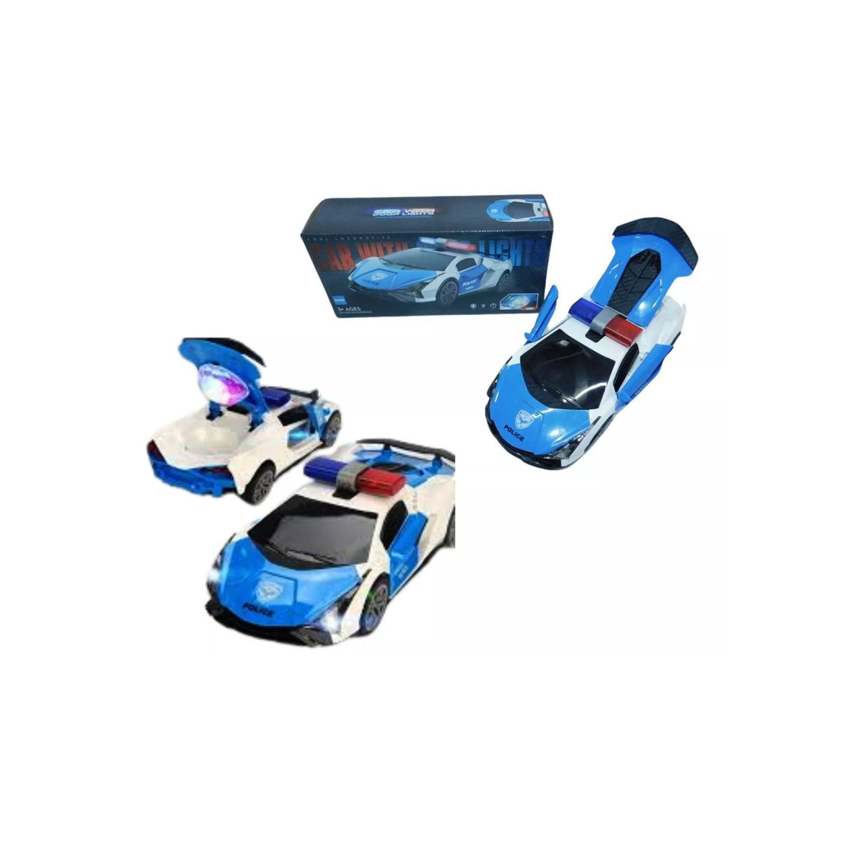 MAZUGI - Carro Police Auto Coche Regalo Abre Puertas Luces Movimineto