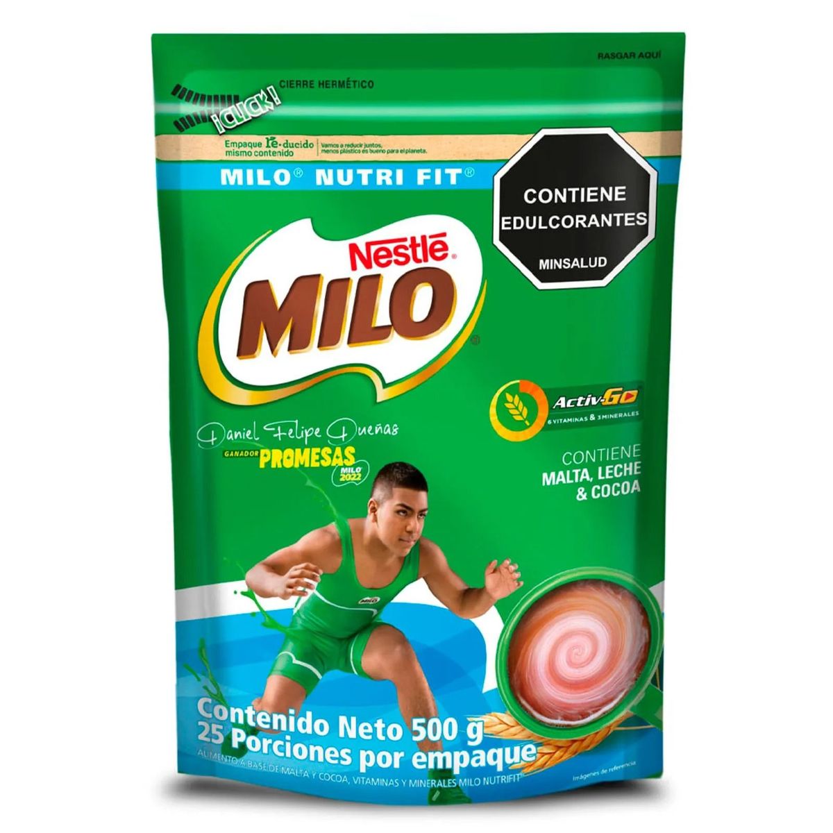 MILO - Milo en Polvo Activ-go Bajo en Azúcar 500g Doypack