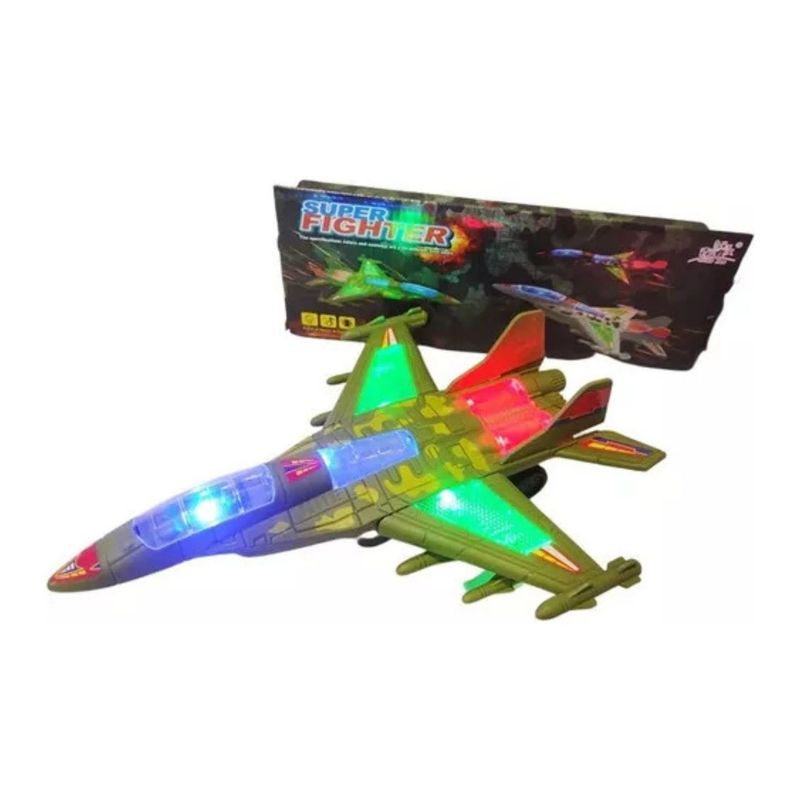 MAZUGI - Avión Militar Movimientos Música Luces Niños Juguete