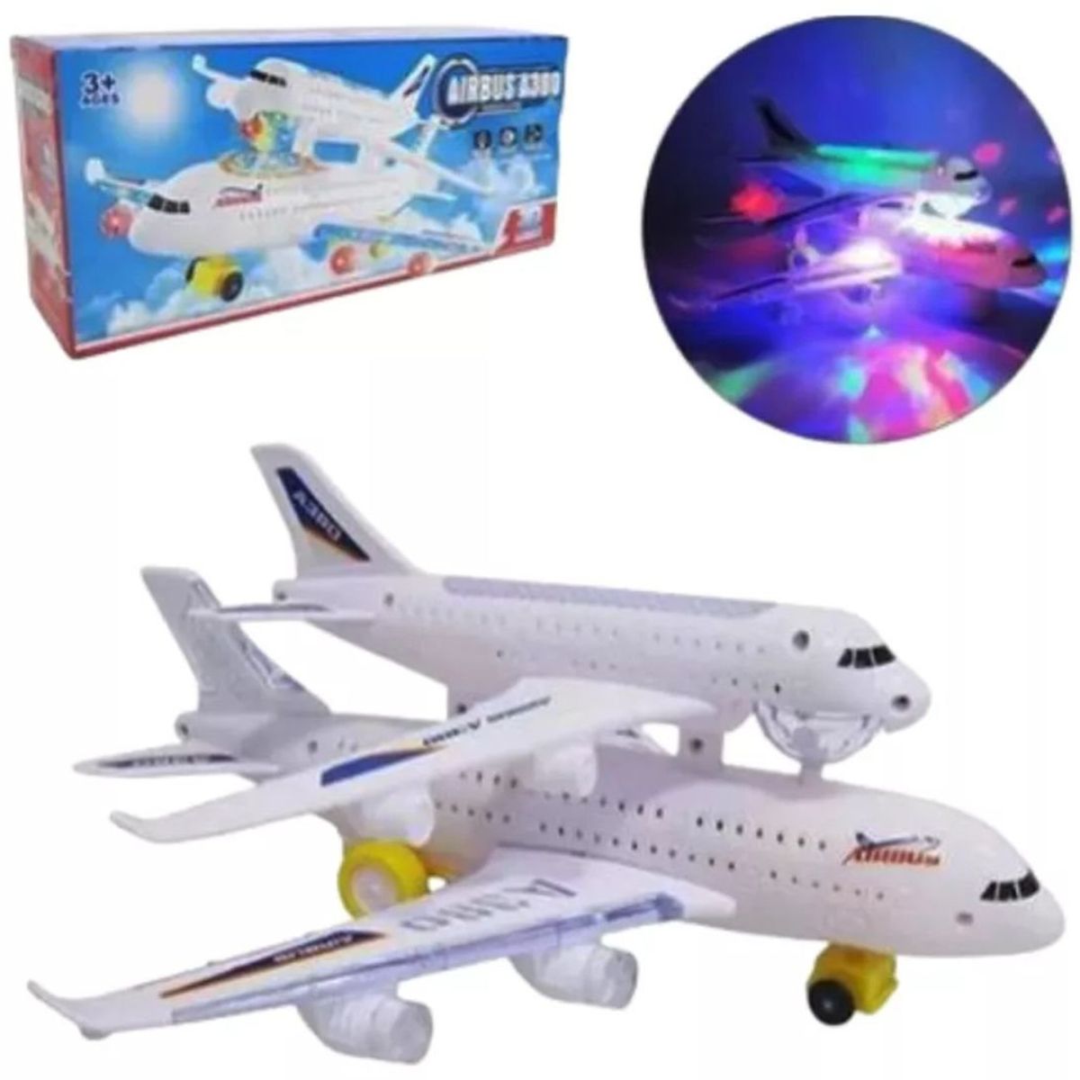 MAZUGI - Helicóptero Avión Juguete Con Luces Sonido Movimiento Niños