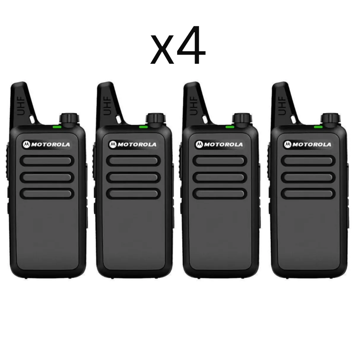 MOTOROLA - 4 Radios de Comunicación Motorola C1 Walkie Talkies Vox + Manos Libres