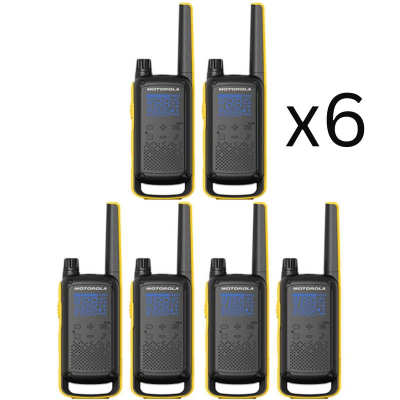 MOTOROLA - 6 Radios de Comunicación Motorola T470 Walkie Talkies Vox Originales