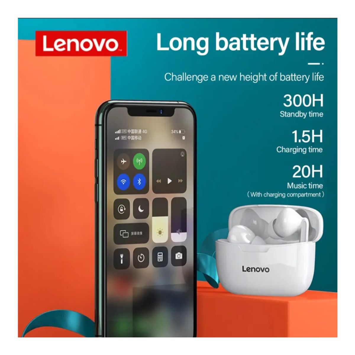 LENOVO - LENOVO -Auriculares inalámbricos XT90 con BLUTOOTH 5,0