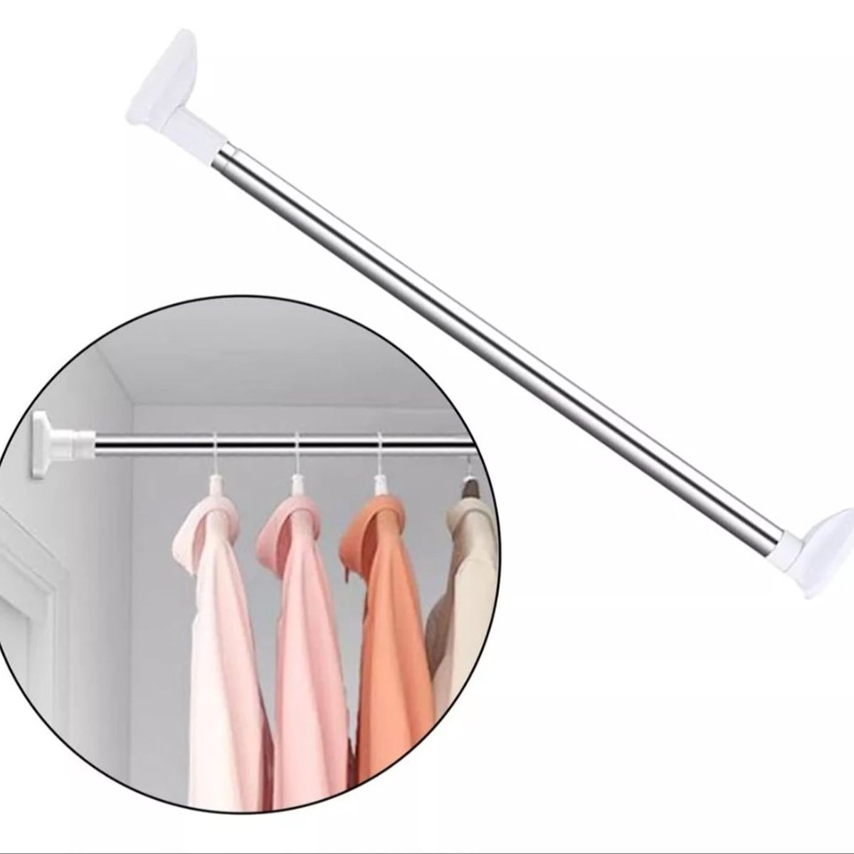 GENERICO - Tubo para ropa,tubo cortina, barra expandible 110 a 200 cm
