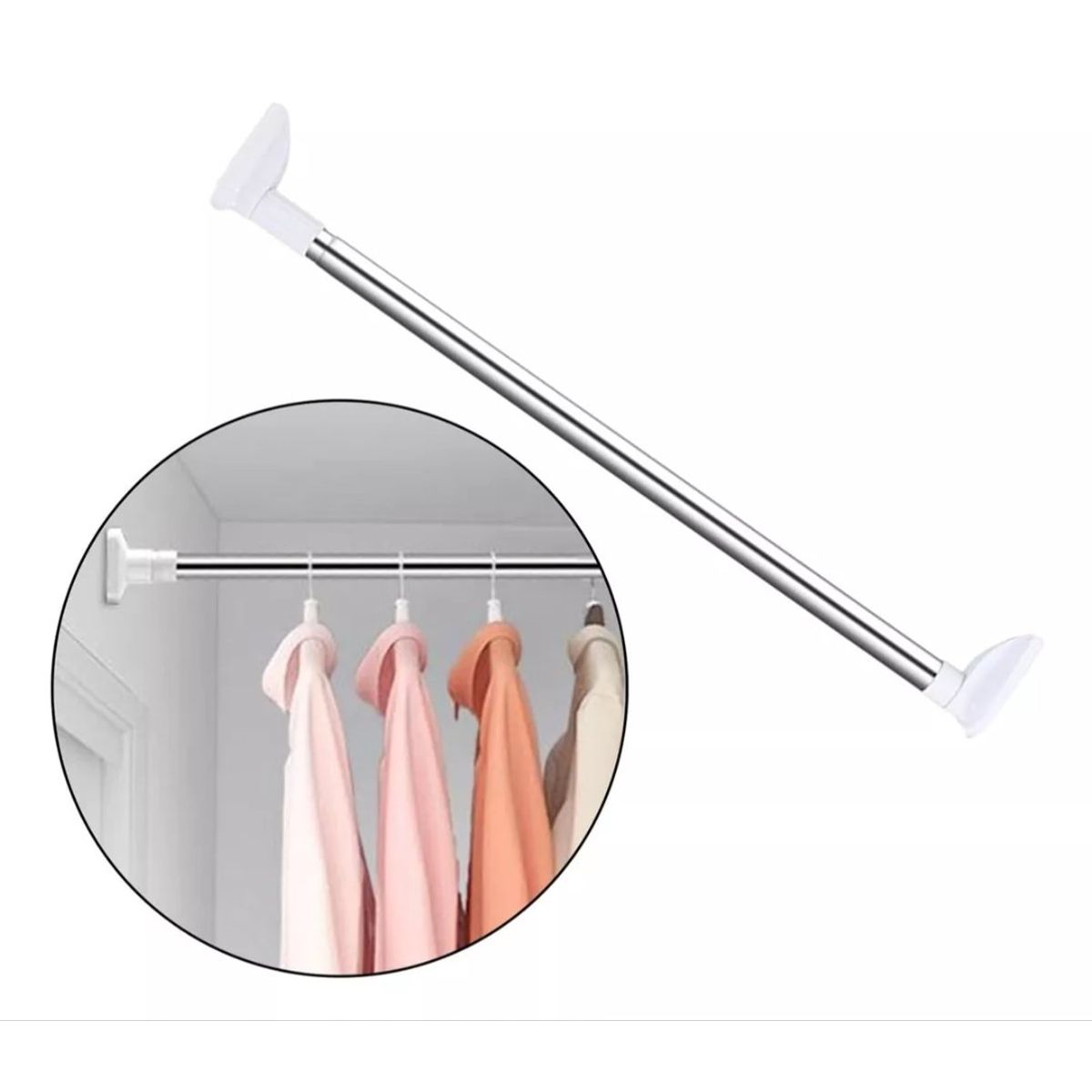 GENERICO - Tubo para ropa,cortina, barra expandible 110 a 200 cm