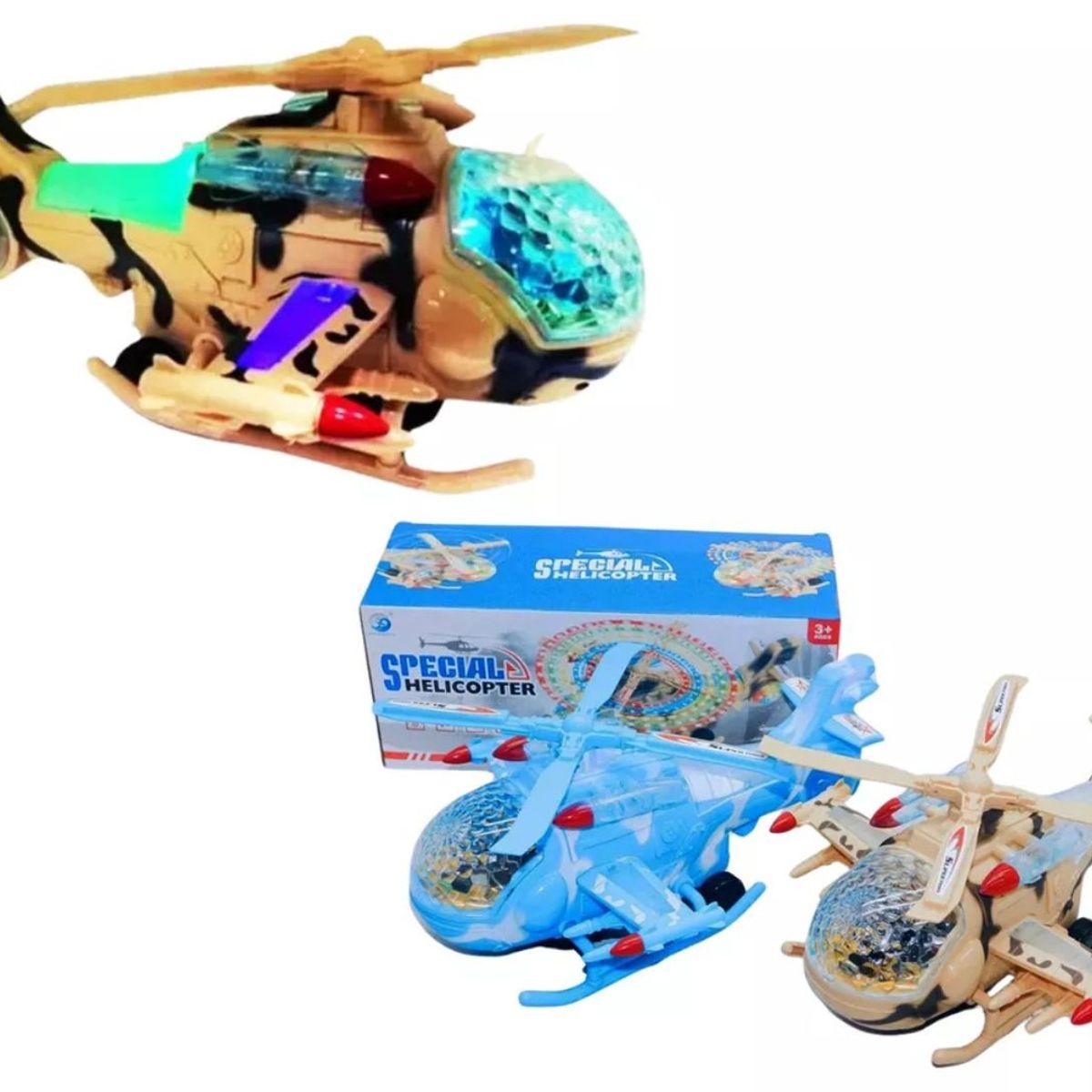 MAZUGI - Helicóptero Avion Luces Sonido Juguete Niños Regal Jy175b-1