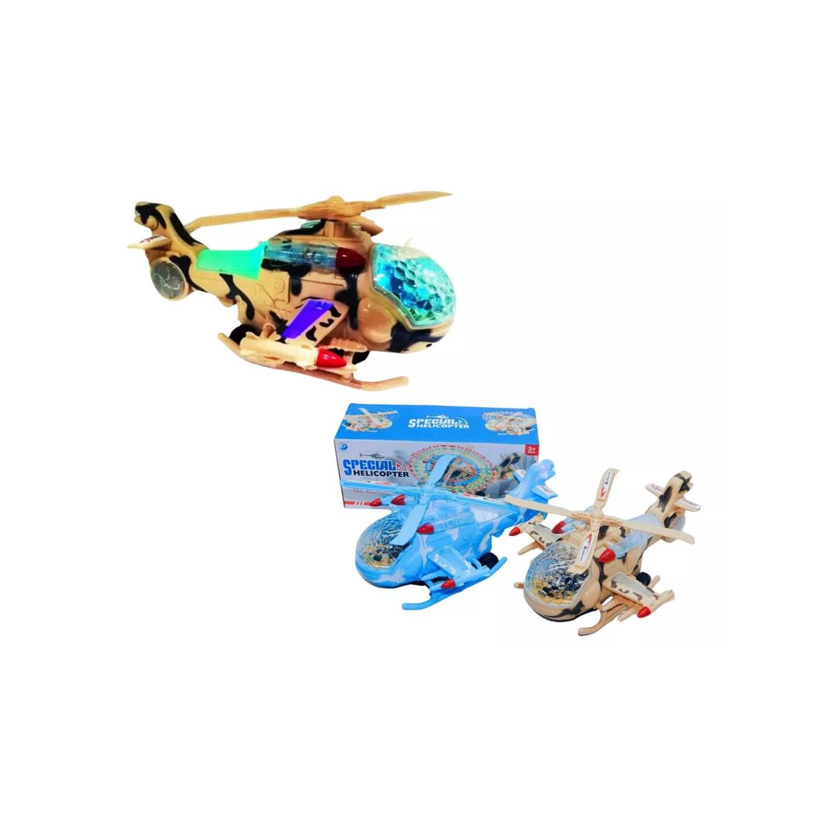 MAZUGI - Helicóptero Avion Luces Sonido Juguete Niños Regal Jy175b-1