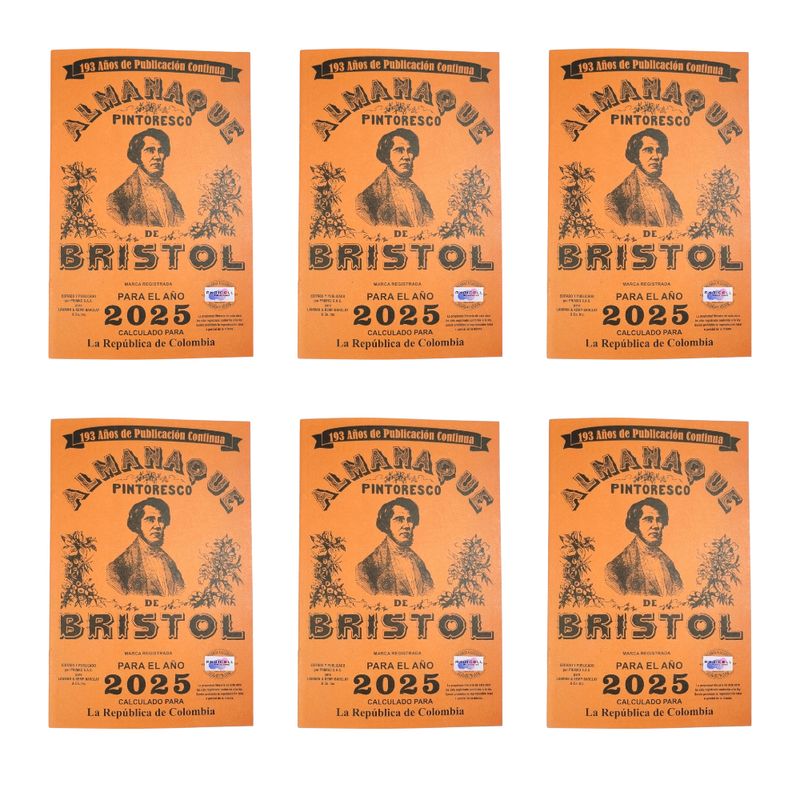GENERICO - Set x 6 Calendario Almanaque Pintoresco Bristol 2025