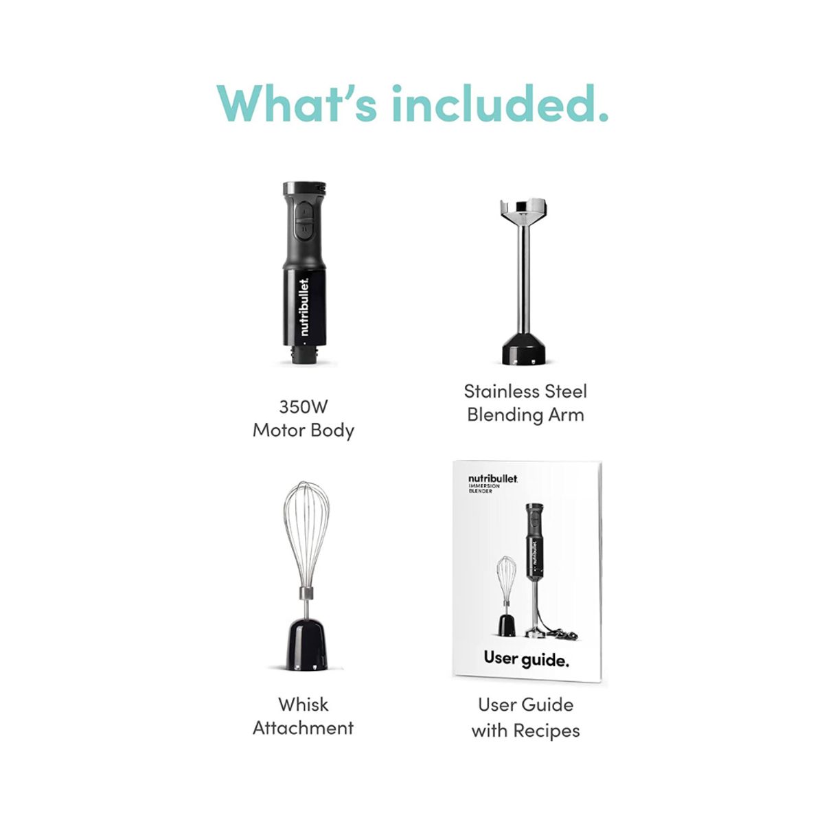 NUTRIBULLET - Licuadora de Inmersión 350 Watts Color Negro