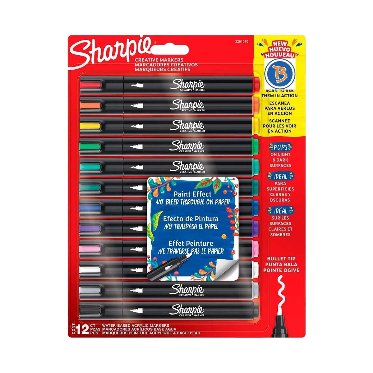 SHARPIE - Marcadores Acrílicos Sharpie Punta Bala X12 Unds