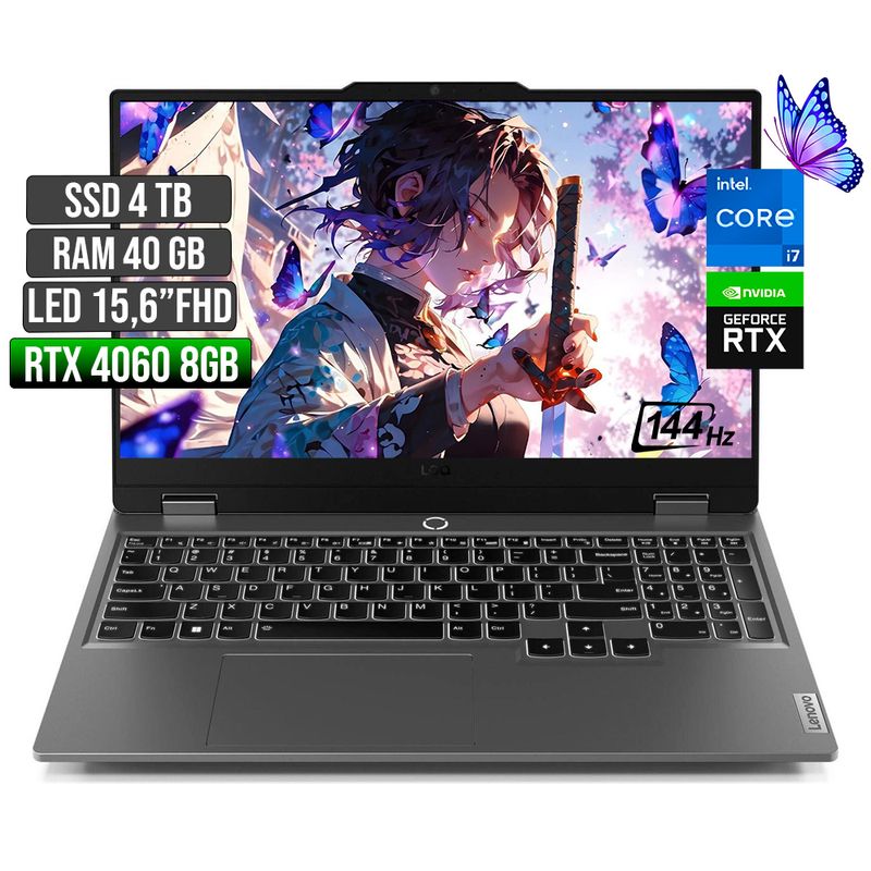 LENOVO - LENOVO LOQ INTEL CORE I7-13650HX RTX 4060 8GB SSD 4TB RAM 40GB LED 15,6" FHD 144Hz