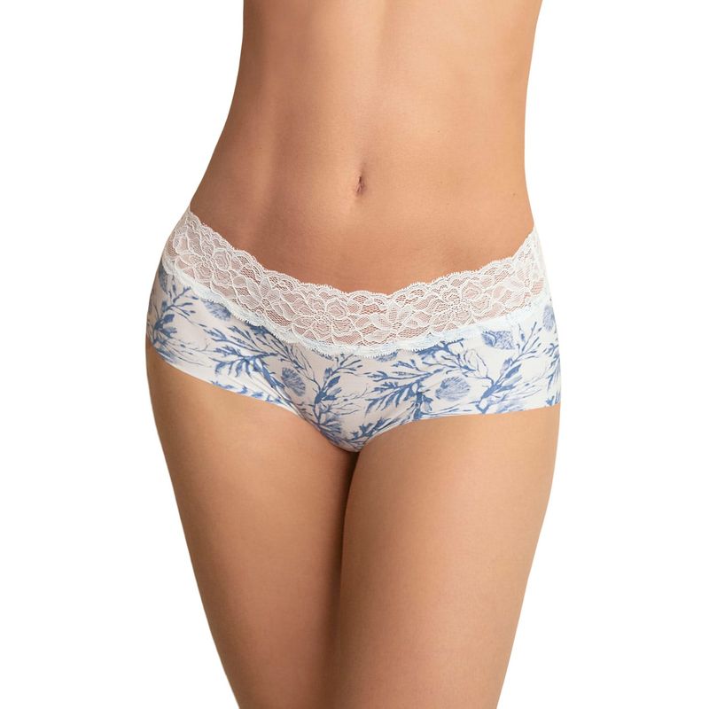 LEONISA - Leonisa Panty hípster en tela ultraliviana con franja de encaje