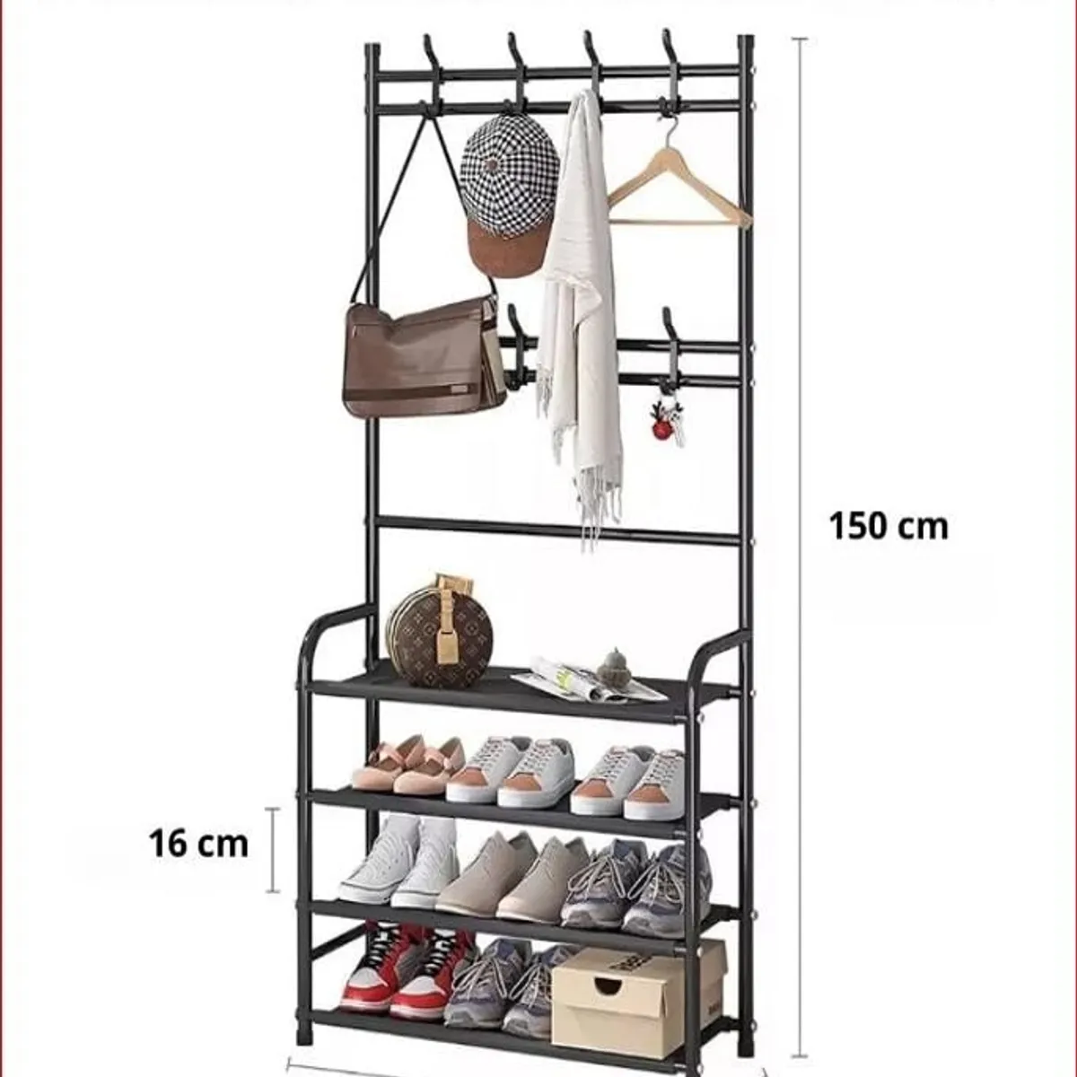 CHINA GLAZE - Zapatero Perchero Multifuncional 4 Niveles Organizador Hoga