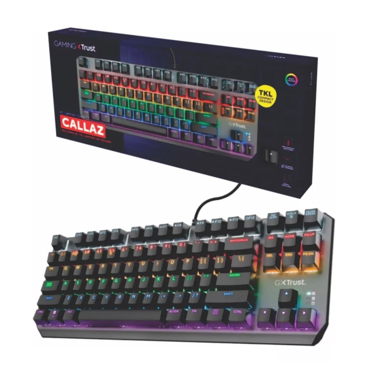 TRUST - Teclado Mecanico Gamer Tkl Trust Gxt 834 Callaz Español Bk