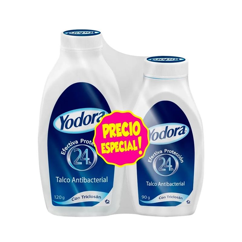 YODORA - Combo Talco Desodorante Yodora 120gm y 90 gm