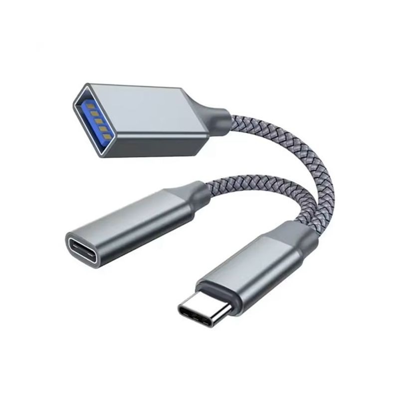 GENERICO - Adaptador Usb-c Otg A Usb Y Pd Chromecast Smartphone Tablet