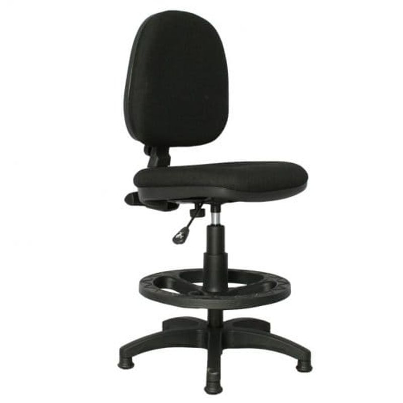 MUEBLESYA - Silla Lisa Cajero Media Base y Aro Nylon Negra