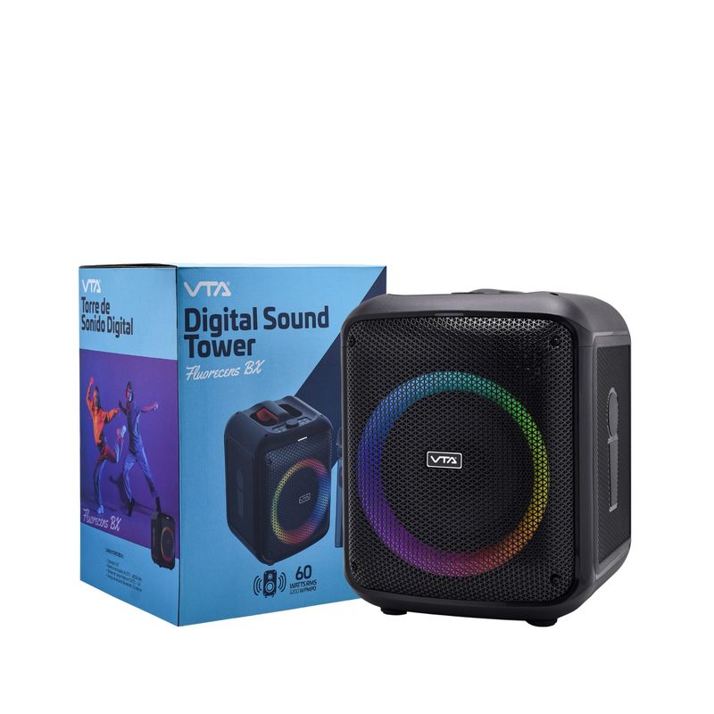 VTA - Parlante Vta Neon 60w Digital Sound Tower Color Negro