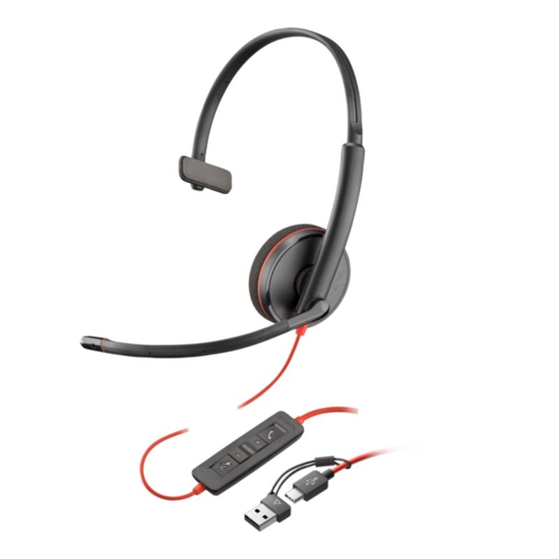 POLY - Diadema Poly Blackwire 3210 Monaural USB-C