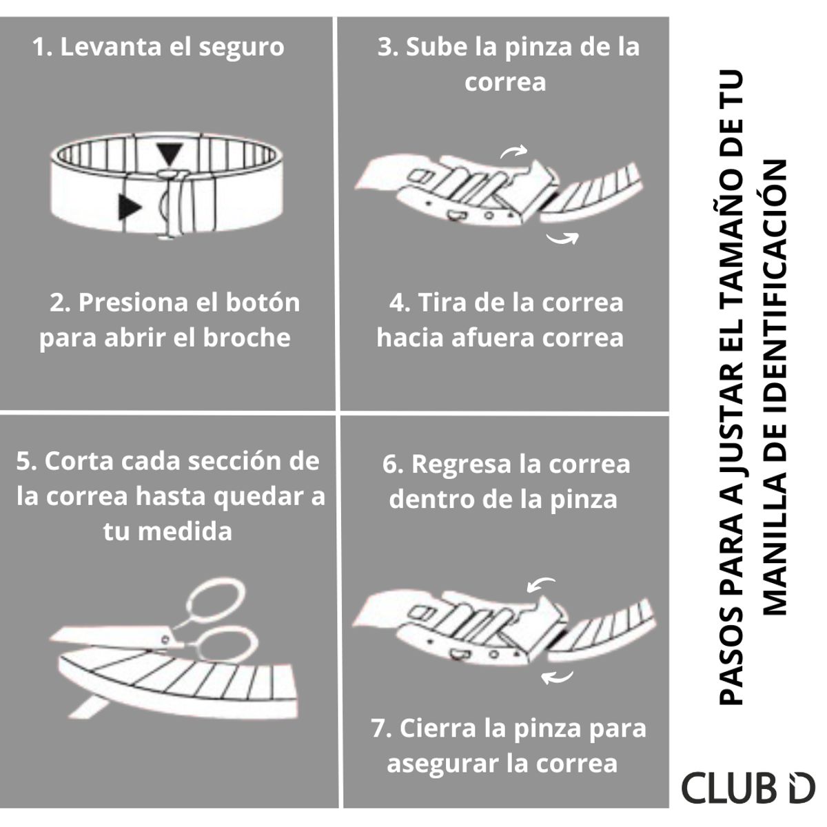 GENERICO - Pulseras Manillas De Identificación Personalizada Placa plateada