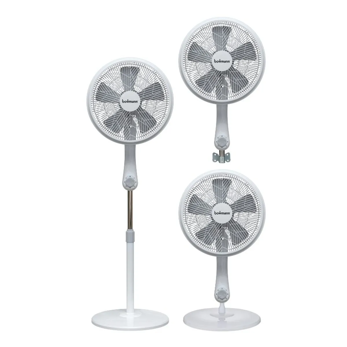 BOWMANN - Ventilador 3 en 1 16'' Pedestal Mesa Pared 65W 5 Aspas 3V Bowmann