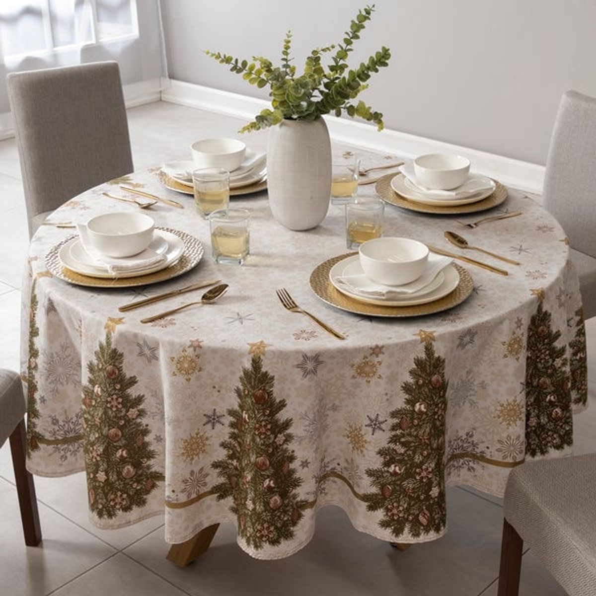 VIANNEY - Mantel Blanca Navidad circular Vianney