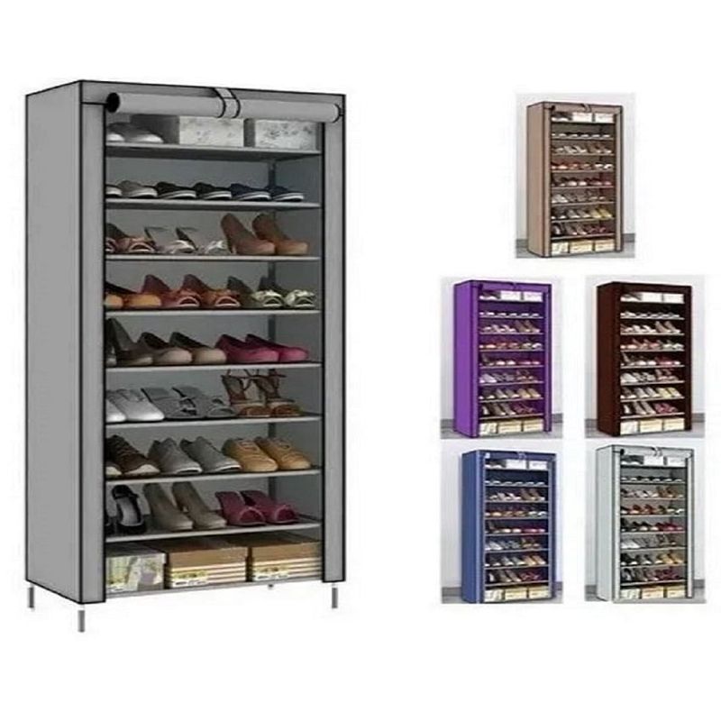 CHINA GLAZE - Organizador  Zapatos 9 Niveles 27 Pares Tela Color gris
