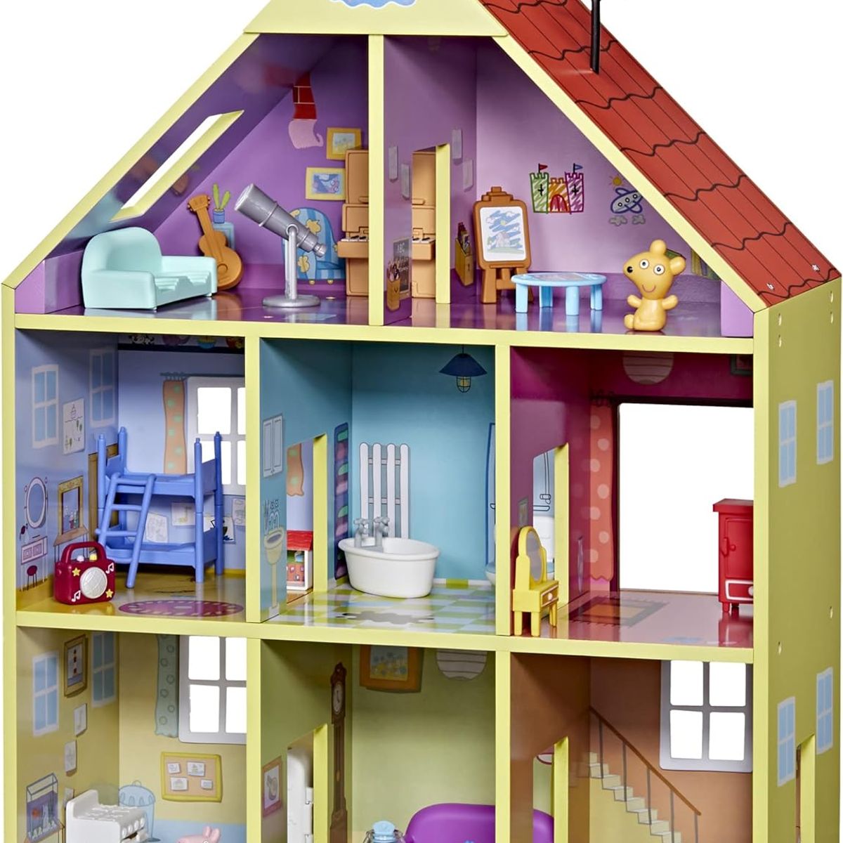 GENERICO - Peppa Pig Casa De Juegos De Madera + Accesorios