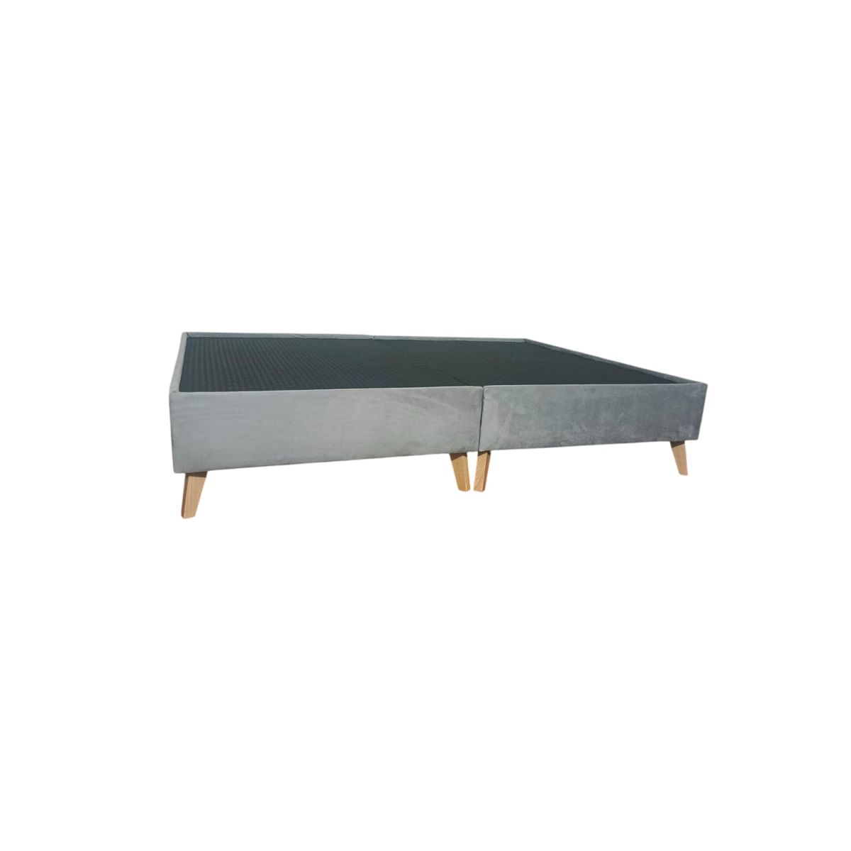 GENERICO - Base-cama dividida Gris de 140 pata de madera (cama Doble)