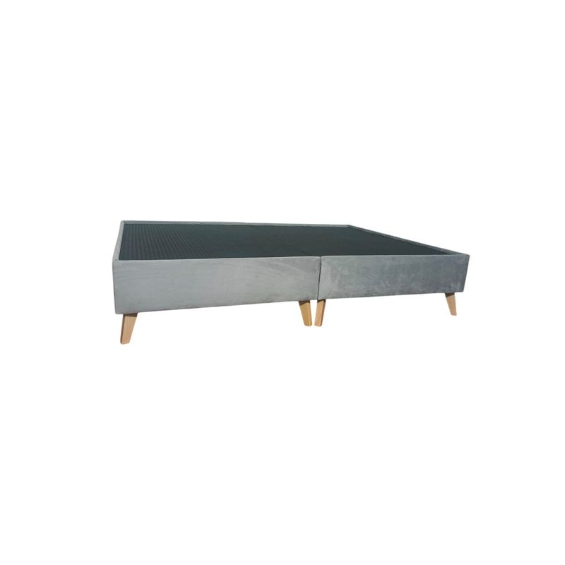 GENERICO - Base-cama dividida Gris de 140 pata de madera (cama Doble)