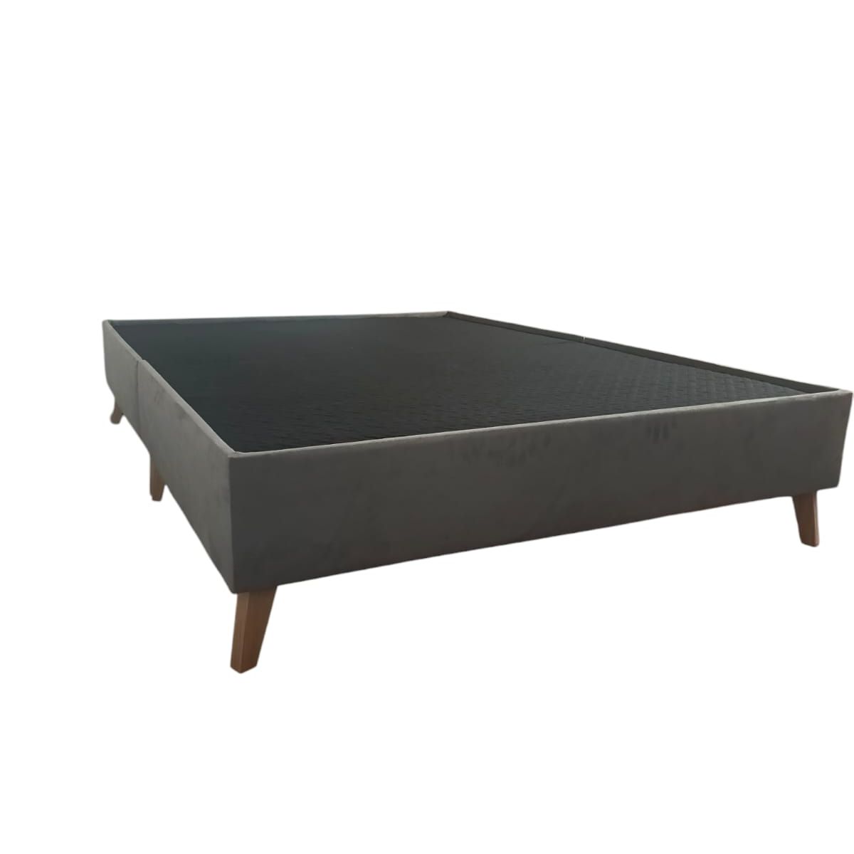 GENERICO - Base-cama dividida Gris de 140 pata de madera (cama Doble)