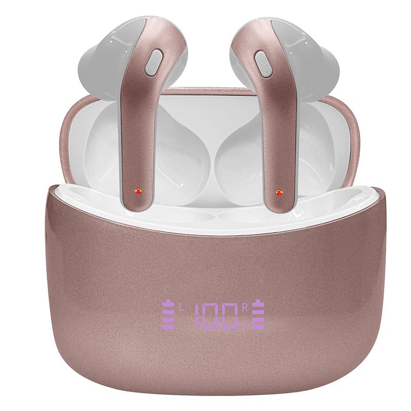 TEROS - Audífonos TEROS TE-8074GR Bluetooth TWS Rosa Gold