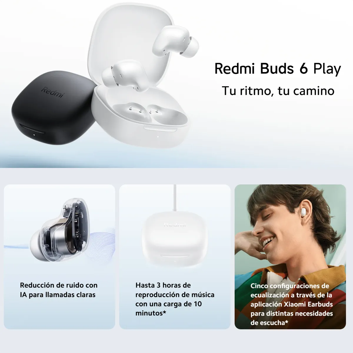 XIAOMI - Xiaomi Redmi Buds 6 Play Auriculares Táctil Manos Libres Azul