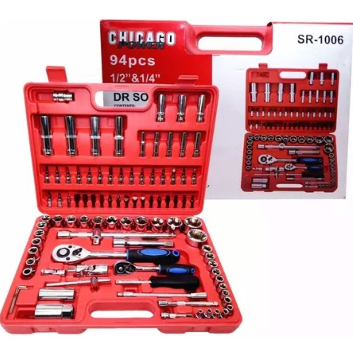 CHICAGO - Juego De Copas 94pcs Mecánica Trabajo Pesado 12 Y 14