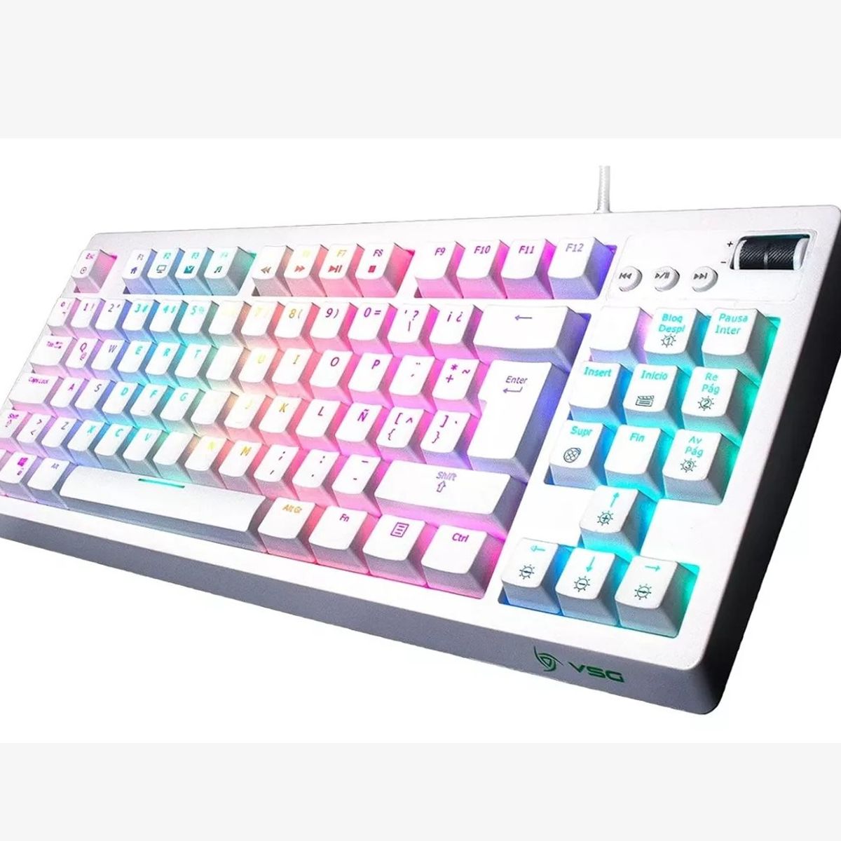 VSG COLOMBIA - Teclado Mecánico Al 80% Switch Azul Vsg Quasar White Edition