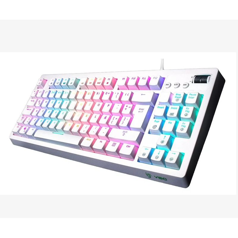 VSG COLOMBIA - Teclado Mecánico Al 80% Switch Azul Vsg Quasar White Edition