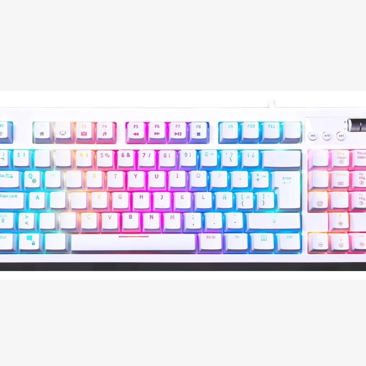 VSG COLOMBIA - Teclado Mecánico Al 80% Switch Azul Vsg Quasar White Edition