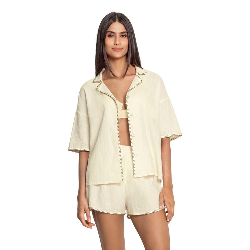 LEONISA - Leonisa Camisa playera en material tipo lino