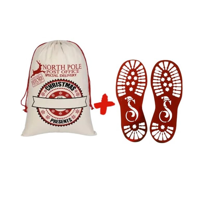 GENERICO - Huellas y Bolsa De Regalo Navidad Regalos Tula Saco De Santa