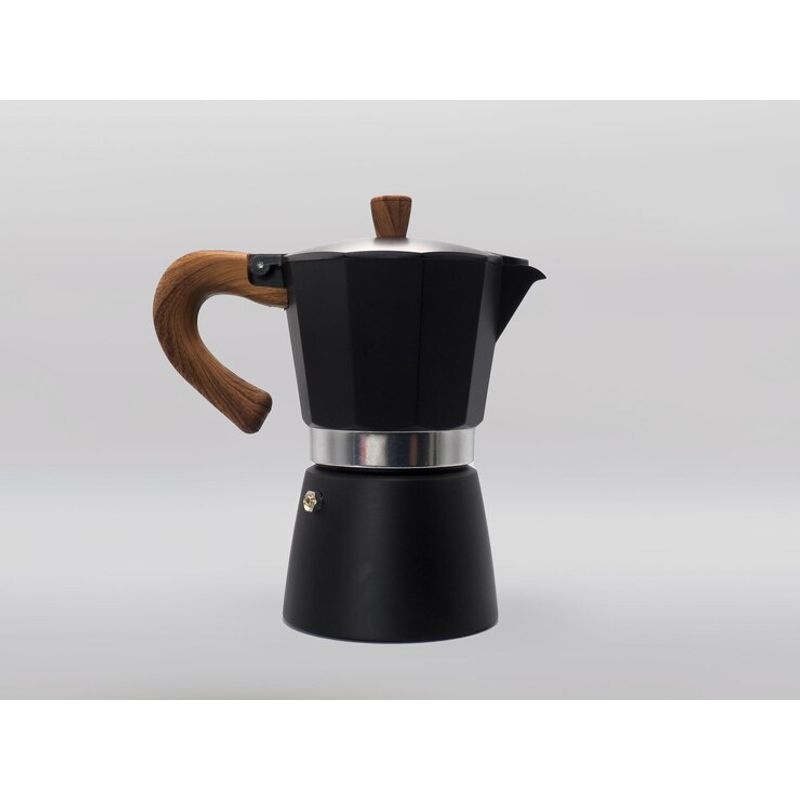 GENERICO - Moka - Cafetera Italiana Moka 6 tazas 300 ml - Negra Gris